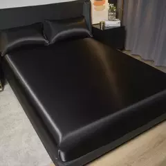 Elegante cetim equipado lençol, folha equipada, luxuoso Universal King e Queen Size, 35cm de altura, adiciona opção para sua decoração do quarto - Wolf Magazine