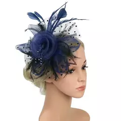 Chapéu Fascinator para Mulheres, Tea Party Headband, Coquetel De Casamento Malha, Penas De Flores, Grampo De Cabelo - loja online