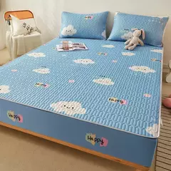 Esteira espessa de látex natural para cama, sensação fresca, seda gelada, capa e fronha, macio respirável, resfriamento, verão - loja online