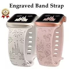 Pulseira de Silicone para Apple Watch, Mickey, Disney, Faixa Floral Gravada, Cute iWatch Series 9, 8, 7, 6, 5, 4, 3, 2, SE, 41mm, 40 milímetros, 38 milímetros - Wolf Magazine