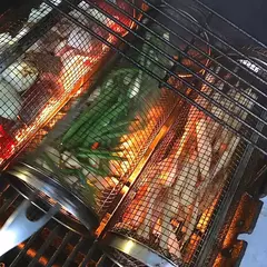 Cesta De Churrasqueira De Aço Inoxidável, Cilindro De Malha De Arame Redondo, Rolando Grelhar Cesta, Cremalheira portátil para churrasco de acampamento ao ar livre - comprar online