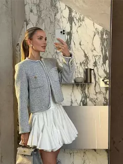 Mini-saia feminina com babados brancos elegantes, saias plissadas chiques, saias fofas de cintura alta, streetwear de festa feminina, nova moda, verão, 2024