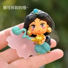 9 Pçs/set Q Versão Princesa Mini Figura 5-6cm Ariel Alice Branca de Neve Belle Jasmine Personagem de Desenho Animado Ornamentos Decoração na internet