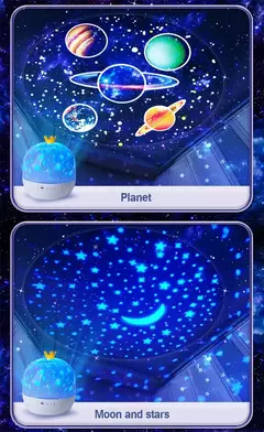 Ocean Jellyfish Lamp Projector para Crianças, Star Galaxy Night Light, Rotação 360 °, Sala, Aniversário, Presentes de Natal para Meninos e Meninas