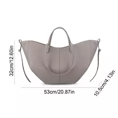 Bolsa de ombro elegante de grande capacidade para mulheres, Bolsa de lazer de couro PU na internet