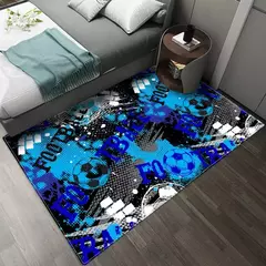 3D Campo de Futebol Tapete para Crianças Quarto Macio Tapete Tapete de Poliést