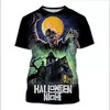 Camiseta de manga curta masculina, filme de terror, vampiro, impressa em 3D, hip-hop, casual, moda verão, novo, 2022