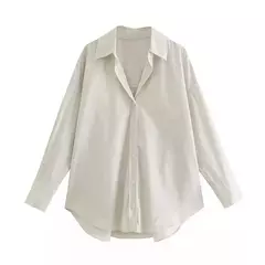 TRAF-Camisa multicolor de botões para mulheres, blusa de manga comprida, blusas extragrandes, streetwear feminino, verão na internet
