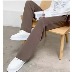 Calça feminina de cintura alta até o chão, branca, solta, perna larga, feminina de escritório, reta, roupas longas, senhoras, outono, inverno - comprar online