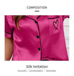 Conjunto pijama de seda cetim feminino luxo, pijamas manga curta, lazer roupa de casa, pijamas - Wolf Magazine