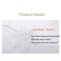 Natal floco de neve LED string luzes piscando fada cortina luzes extravagante festa de feriado decoração de ano novo 2024 - loja online