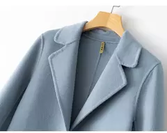 2023 elegante simples casaco feminino outono e inverno novo um botão pura lã reversível casaco de lã longo selvagem top das mulheres na internet