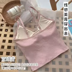 Camisola feminina de malha sem mangas, blusa feminina com botões, camisa monocromática, colete sexy com alça, vestido de verão, 2022 - loja online