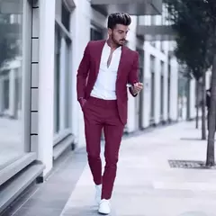 Ternos casuais slim fit masculinos para casamento, lapela de pico, smoking masculino do noivo, traje masculino, 2 peças - loja online