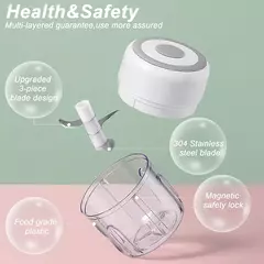 Usb portátil elétrica alimentos chopper para cozinha, mini alho espremedor, moedor de carne, vegetal chopper, cozinha gadgets - comprar online