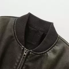 ZVRI-Jaqueta bomber vintage feminina, casaco de couro de imitação, estilo superior, nova, 2023 - loja online