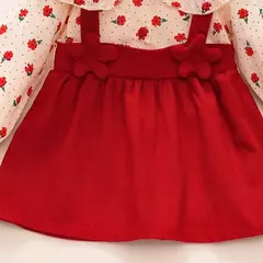 Outono novas meninas recém-nascidas vestido de manga longa dos desenhos animados fragmentado flor lapela bebê vestido de princesa flor cinta vestido - comprar online