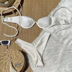 Conjunto de biquíni sexy push up para mulheres, maiô brasileiro, moda feminina, roupa de banho monocromática, moda praia brilhante, 2021 - loja online