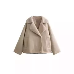 Jaquetas grossas de couro falso femininas, casacos com mistura de lã quente, jaqueta de pelúcia demi-estação, outerwear, outono, inverno, 2024 - Wolf Magazine