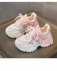 Sapatos femininos sapatos casuais primavera tênis plataforma mulher-sapatos tênis moda feminina sola grossa 2024 rosas formadores aumentados i - comprar online