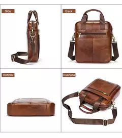 Imagem do Westal Couro Genuíno Crossbody Messenger Bag, Sacos de Ombro dos homens, 13.3 "Laptop Pasta, Homem Bolsas, 8577