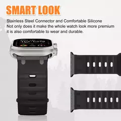Pulseira esportiva de silicone para apple watch ultra 2 band 49mm pulseira correa de aço inoxidável iwatch série 9 8 7 se 10 45mm 44mm 46mm na internet