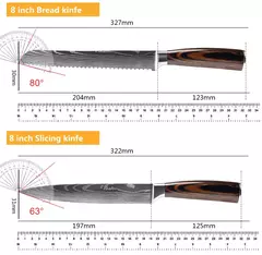 Sharp Japonês Chef Faca Set, Facas de Cozinha, Laser Damasco Padrão, Cleaver Slicing Utility, Santoku, 1-10 Pcs - Wolf Magazine