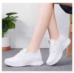 Imagem do 2024 tênis casuais femininos verão confortável respirável sapatos de plataforma moda feminina versátil sapato de renda