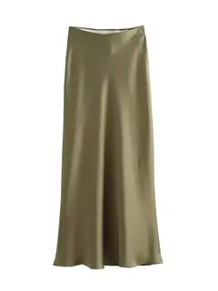 Willshela-Saia Midi Sólida Plissada Feminina, Vintage, Elástico Médio na Cintura, Saias Chiques Femininas, Moda Feminina - comprar online
