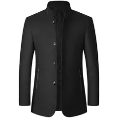 Homens Cashmere Blazers Ternos Casacos Stand-up Collar Negócios Ternos Casuais Casacos Masculino Slim Fit Blazers Casacos Blazers Casacos