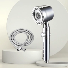 Novo filtro de poupança água alta pressão cabeça chuveiro 5 modos handheld cabeça chuveiro um botão parar acessórios do banheiro conjunto na internet