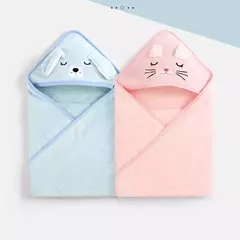 Toalha de banho com capuz animal para bebês, cobertor macio, envoltório Swaddle para dormir quente para meninos e meninas, roupão infantil - comprar online