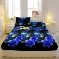 Animal moderno simples impresso fosco cabido folha, tampa de cama do quarto, cama, excluindo fronhas, 1