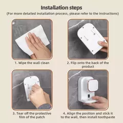 Imagem do 3 Mode Smart Toothpaste Dispenser Sensor Automático Electric Wall Mounted Tooth Paste Squeezer Carga USB Removível lavável Banheiro Acessórios