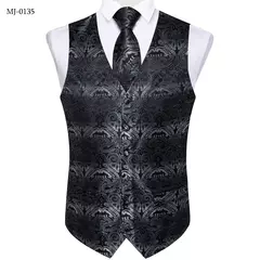 Festa de casamento ouro colete paisley floral jacquard colete masculino 4 pçs colete gravata lenço anel hanky abotoaduras conjunto dibangu - Wolf Magazine