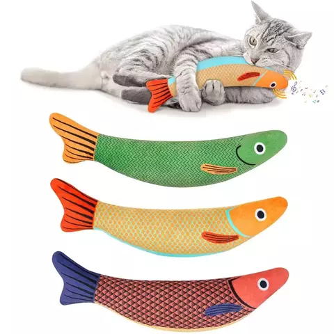 Brinquedo de gato catnip simulação 3d peixe dourado gatinho brinquedos travesseiro interativo soando gato mastigar mordida brinquedos de pelúcia suprimentos para gatos