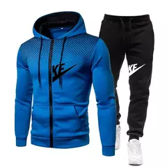 Conjuntos de moletom e calças com zíper masculino, roupa esportiva quente, roupa de treino casual masculina, suéter, outono, inverno, novo, 2022, 2 peças - loja online