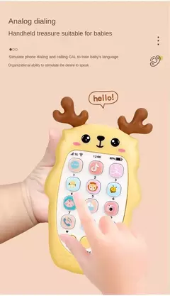 Telefone bilíngue mordedor brinquedos para bebê, música, brinquedo de voz, educação precoce, máquina de aprendizagem, eletrônica, presente infantil - Wolf Magazine