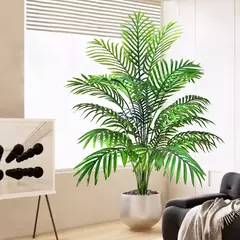 Palmeira artificial para decoração de jardim doméstico, planta falsa, plástico verde, ramos de folhas de palmeira, decoração tropical, 68-125cm, 50,2 pol - Wolf Magazine