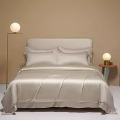 Liv-Esthete-Conjunto de cama cinza, capa de edredão, fronha, lençol, colcha, Double King Queen para dormir, 100% seda, Gift Set, verão - comprar online