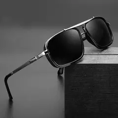 Óculos de sol masculino Punk, Aviator Square, Uv400, Twin-Beam, Novo na internet