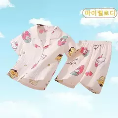 Conjunto de Pijamas Anime infantil, Roupa das Meninas, Roupa Confortável, Homewear das Meninas, Minha Melody, Sanrio, Pochacco, Cinnamoroll, Kuromi - loja online