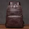 ROOG-Mochila de Couro Real para Homens e Mulheres, Mochila Escolar, Weekend Travel Bag, Sacos de Computador 16 "Laptop, Alta Qualidade