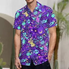Camiseta havaiana masculina de manga curta, estampa de ovelha 3D, roupas de praia soltas, camisas grandes, verão - loja online