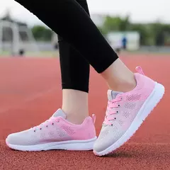 Mulheres tênis casuais moda malha respirável sapatos planos ao ar livre confortável antiderrapante sapatos de caminhada tenis feminino - Wolf Magazine
