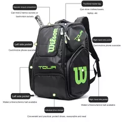 Wilson-Bolsa de raquete de tênis para homens e mulheres, mochila esportiva portátil, raquete, diária, 2 raquetes - Wolf Magazine