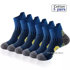 Meias esportivas de fitness profissional para homens e mulheres, fundo de toalha, antiderrapante, corrida, basquete, treinamento, secagem rápida, 5 pares na internet