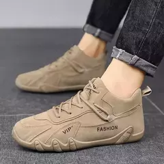 Botas de couro impermeável para homens, Lace Up Sneakers, Sapatos casuais para motociclistas na internet