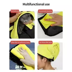 Toalha de banho para animais de estimação, toalha absorvente para cães, gatos, pele de veado, nano fibra, secagem rápida, toalha de banho para carro, pano, suprimentos para animais de estimação
