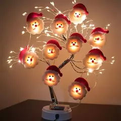 Snowman LED Garland String Light, ornamento de árvore de Natal, Feliz Natal Decorações para casa, presentes de Natal, 2024 - loja online